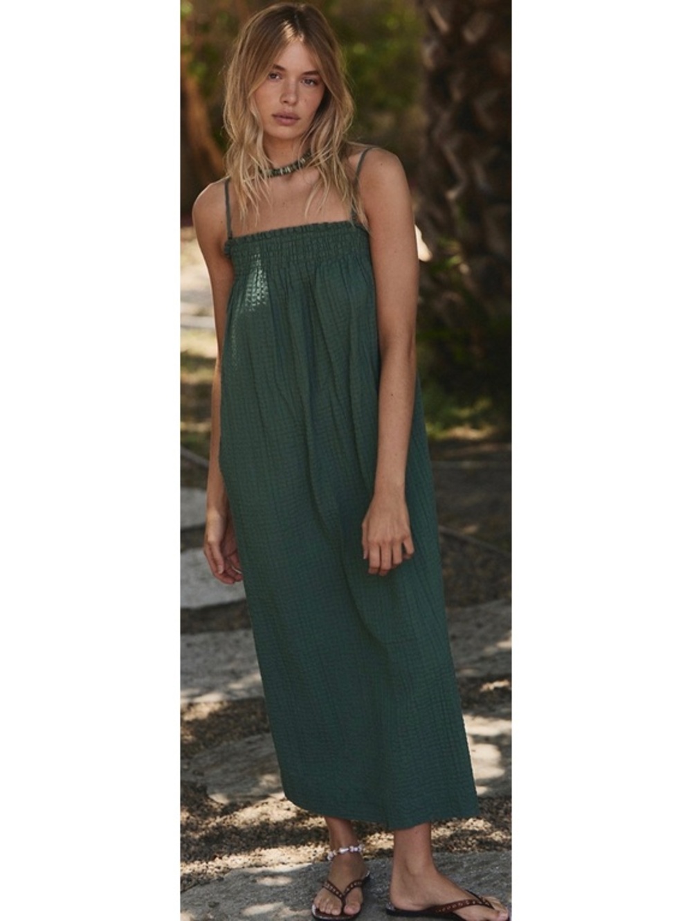 Free People Penelope Pucker Check Midi Dress - Picture 1 of 10